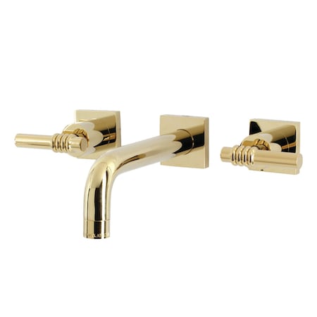 Kingston Brass KS6122ML Two-Handle Wall Mount Bathroom Faucet, Polished Brass KS6122ML